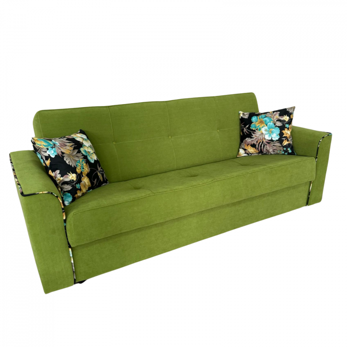 Canapea VERA extensibila, 3 locuri, lada de depozitare, stofa rosu bordo, 225x90x90 [3]