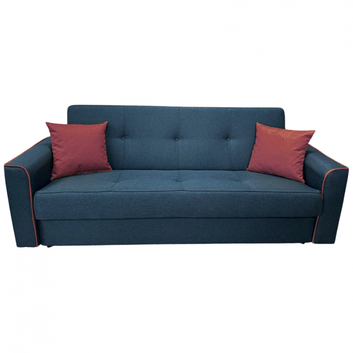 Canapea VERA extensibila, 3 locuri, lada de depozitare, stofa rosu bordo, 225x90x90 [8]