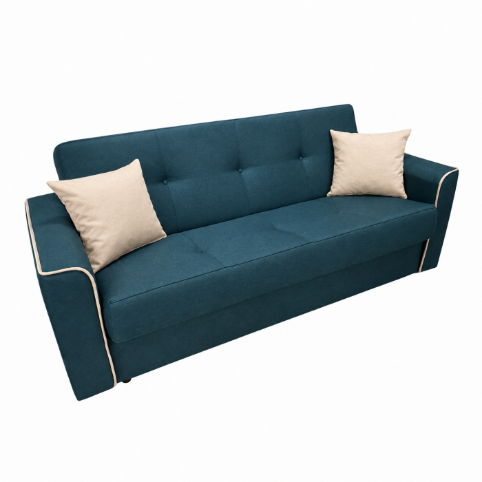 Canapea VERA extensibila, 3 locuri, lada de depozitare, stofa rosu bordo, 225x90x90 [43]