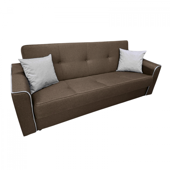 Canapea VERA extensibila, 3 locuri, lada de depozitare, stofa rosu bordo, 225x90x90 [7]