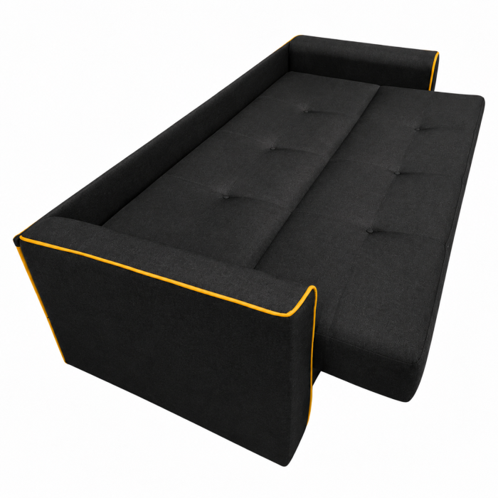 Canapea VERA extensibila, 3 locuri, lada de depozitare, stofa rosu bordo, 225x90x90 [29]