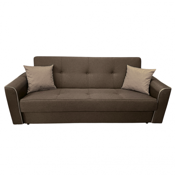 Canapea VERA extensibila, 3 locuri, lada de depozitare, stofa rosu bordo, 225x90x90 [1]