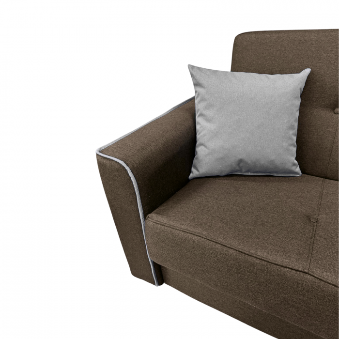 Canapea VERA extensibila, 3 locuri, lada de depozitare, stofa rosu bordo, 225x90x90 [3]