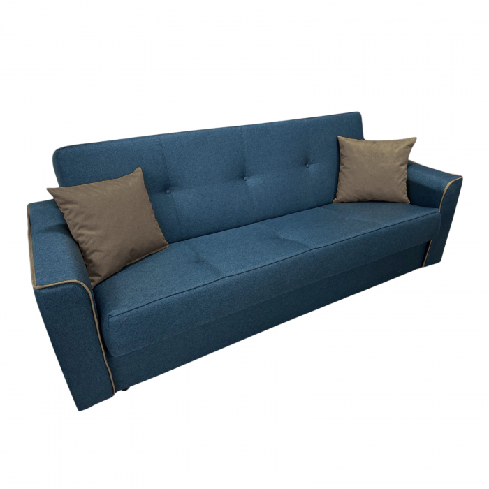 Canapea VERA extensibila, 3 locuri, lada de depozitare, stofa rosu bordo, 225x90x90 [3]