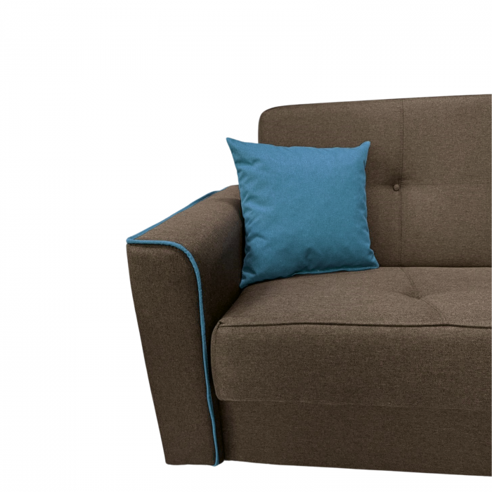 Canapea VERA extensibila, 3 locuri, lada de depozitare, stofa rosu bordo, 225x90x90 [5]