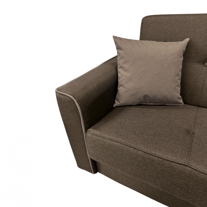 Canapea VERA extensibila, 3 locuri, lada de depozitare, stofa rosu bordo, 225x90x90 [4]