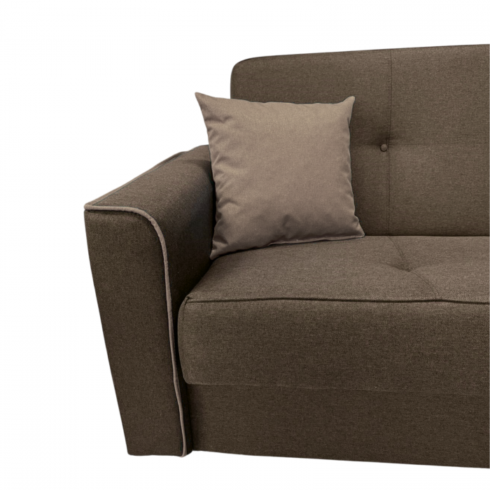 Canapea VERA extensibila, 3 locuri, lada de depozitare, stofa rosu bordo, 225x90x90 [6]