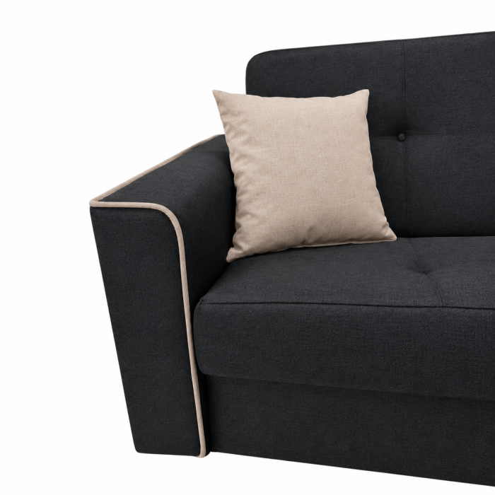 Canapea VERA extensibila, 3 locuri, lada de depozitare, stofa rosu bordo, 225x90x90 [13]