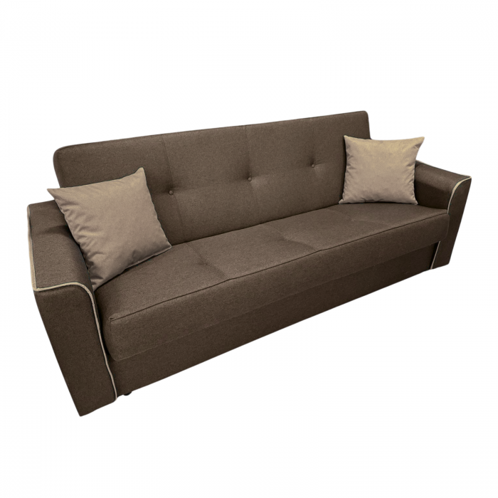 Canapea VERA extensibila, 3 locuri, lada de depozitare, stofa rosu bordo, 225x90x90 [3]