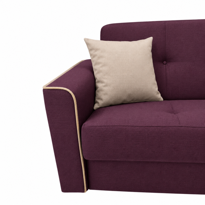 Canapea VERA extensibila, 3 locuri, lada de depozitare, stofa rosu bordo, 225x90x90 [38]