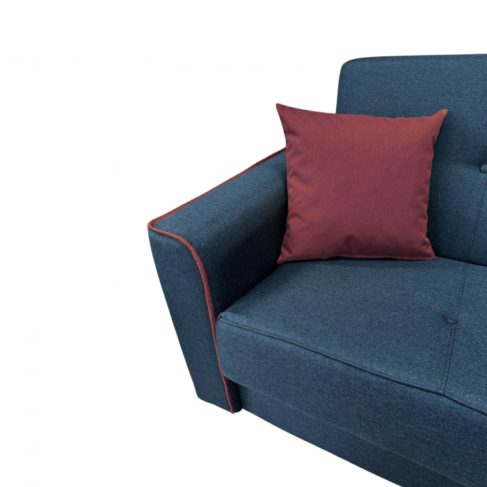Canapea VERA extensibila, 3 locuri, lada de depozitare, stofa rosu bordo, 225x90x90 [6]