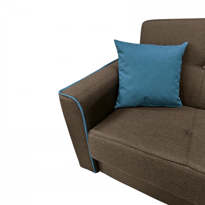 Canapea VERA extensibila, 3 locuri, lada de depozitare, stofa rosu bordo, 225x90x90 [3]