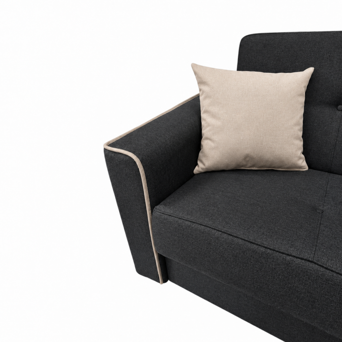 Canapea VERA extensibila, 3 locuri, lada de depozitare, stofa rosu bordo, 225x90x90 [11]