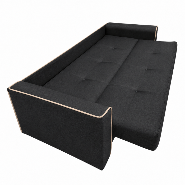 Canapea VERA extensibila, 3 locuri, lada de depozitare, stofa rosu bordo, 225x90x90 [21]