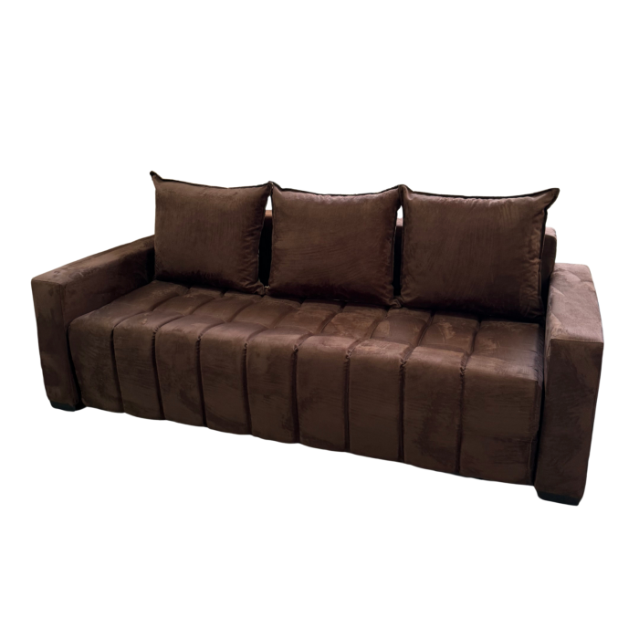 Canapea ZARA extensibila, 3 locuri, cu lada de depozitare, stofa suede maro , 220x95x80 [2]