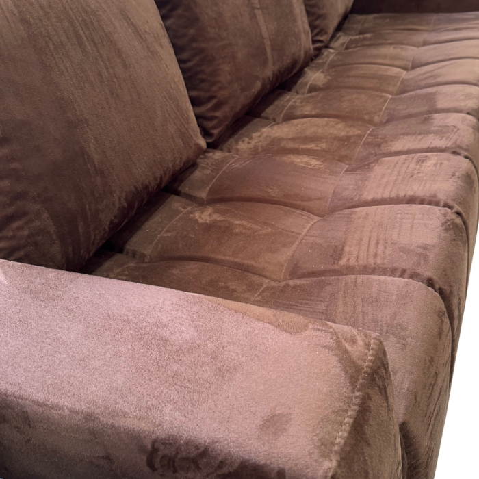 Canapea ZARA extensibila, 3 locuri, cu lada de depozitare, stofa suede maro , 220x95x80 [4]