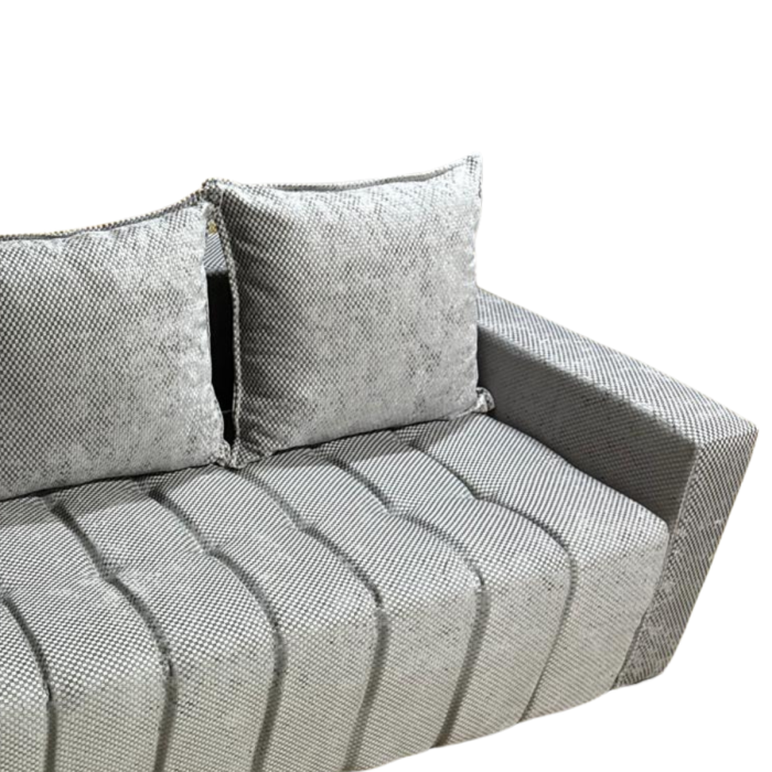 Canapea ZARA extensibila, 3 locuri, cu lada de depozitare, stofa gri lila , 220x95x80 [4]