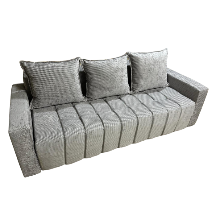 Canapea ZARA extensibila, 3 locuri, cu lada de depozitare, stofa gri lila , 220x95x80 [3]