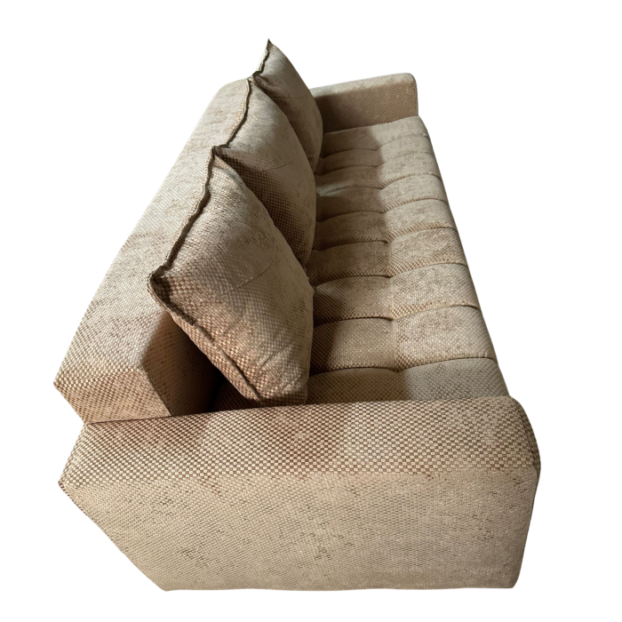 Canapea ZARA extensibila, 3 locuri, cu lada de depozitare, stofa bej auriu , 220x95x80 [10]