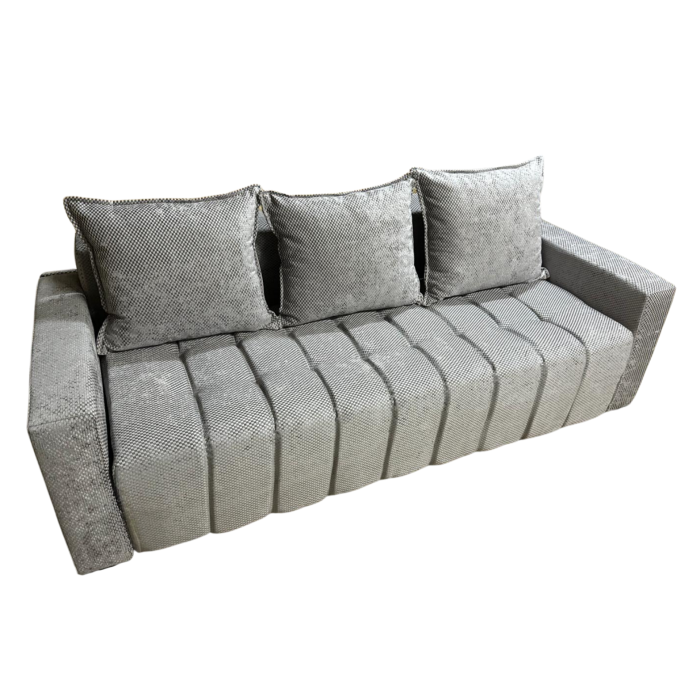 Canapea ZARA extensibila, 3 locuri, cu lada de depozitare, stofa gri lila , 220x95x80 [3]