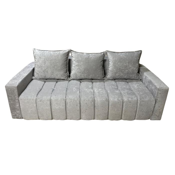 Canapea ZARA extensibila, 3 locuri, cu lada de depozitare, stofa gri lila , 220x95x80 [2]