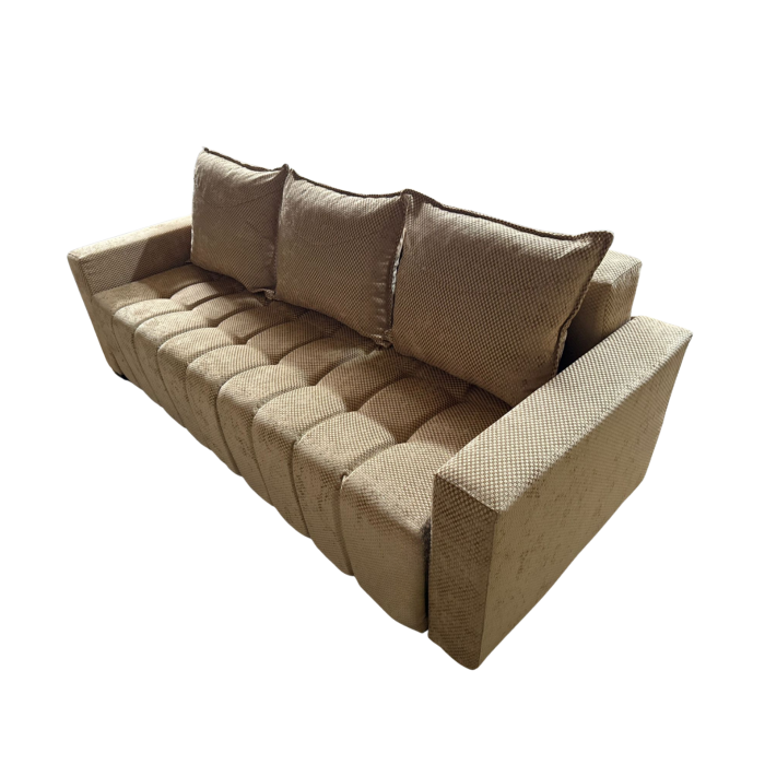 Canapea ZARA extensibila, 3 locuri, cu lada de depozitare, stofa bej auriu , 220x95x80 [4]