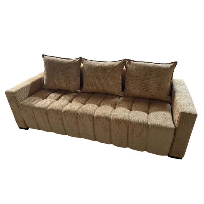 Canapea ZARA extensibila, 3 locuri, cu lada de depozitare, stofa bej auriu , 220x95x80 [11]