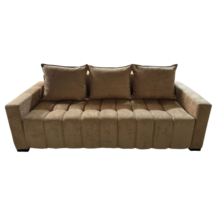 Canapea ZARA extensibila, 3 locuri, cu lada de depozitare, stofa bej auriu , 220x95x80 [2]