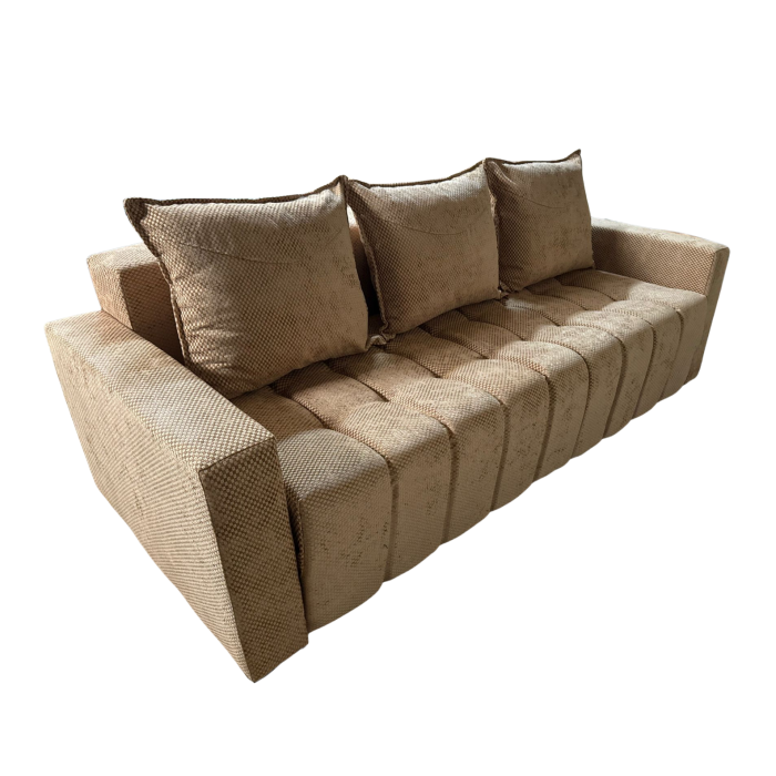 Canapea ZARA extensibila, 3 locuri, cu lada de depozitare, stofa bej auriu , 220x95x80 [3]