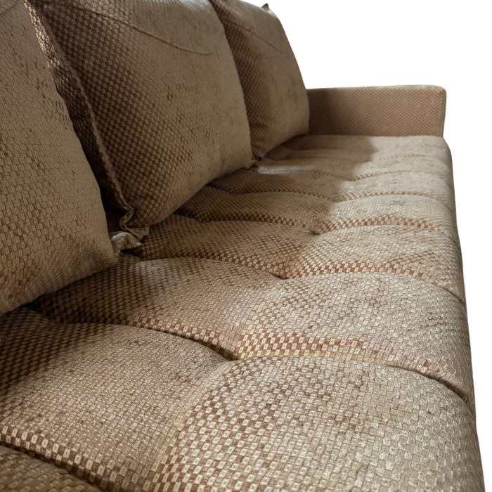 Canapea ZARA extensibila, 3 locuri, cu lada de depozitare, stofa bej auriu , 220x95x80 [6]