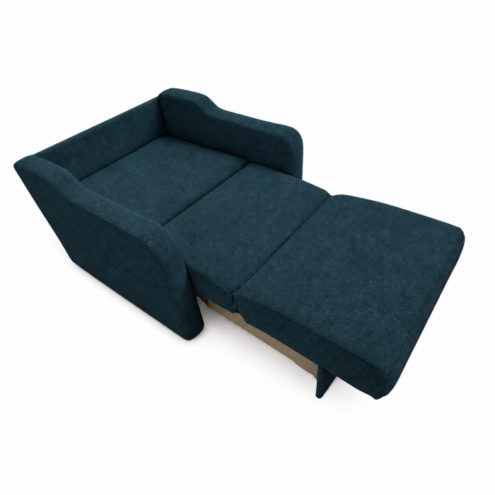 Fotoliu SAMY extensibil, cu lada de depozitare, stofa negru cu gri , 103x100x92 [2]