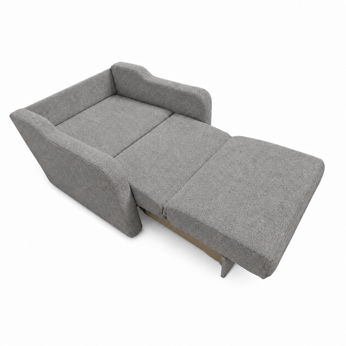 Fotoliu SAMY extensibil, cu lada de depozitare, stofa negru cu gri , 103x100x92 [3]