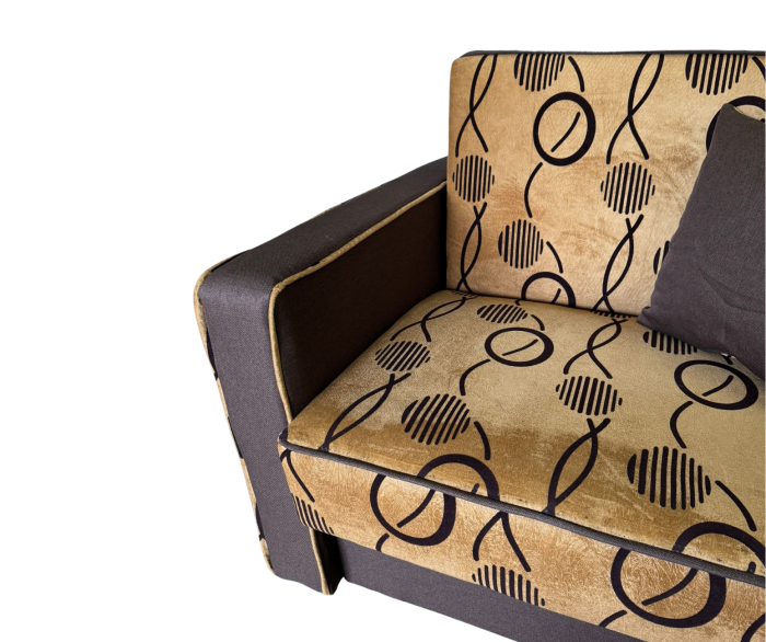 Fotoliu SAMY NEXT extensibil, cu lada de depozitare, stofa maro, cadru metalic, 103x100x92 [11]