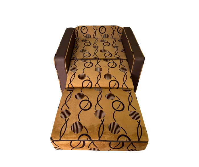 Fotoliu SAMY NEXT extensibil, cu lada de depozitare, stofa maro, cadru metalic, 103x100x92 [10]