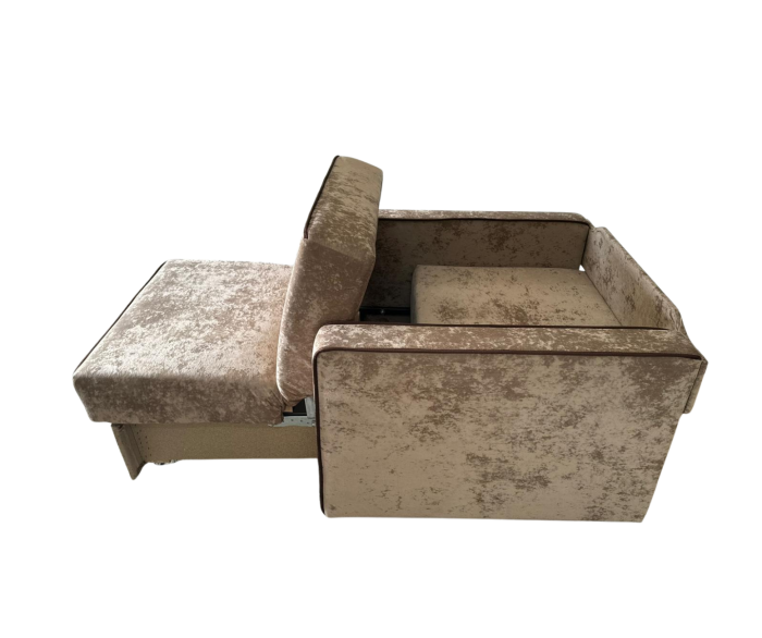 Fotoliu SAMY NEXT extensibil, cu lada de depozitare, stofa plusata bej , cadru metalic ,103x100x92 [7]