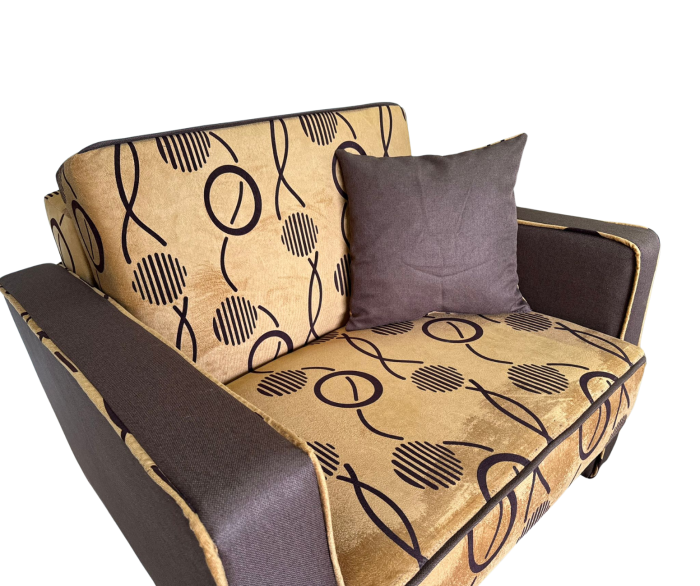 Fotoliu SAMY NEXT extensibil, cu lada de depozitare, stofa maro, cadru metalic, 103x100x92 [6]