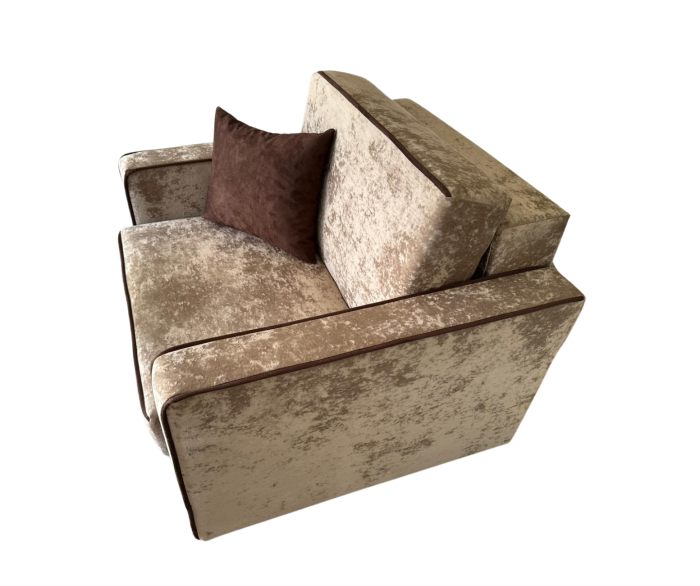 Fotoliu SAMY NEXT extensibil, cu lada de depozitare, stofa plusata bej , cadru metalic ,103x100x92 [9]