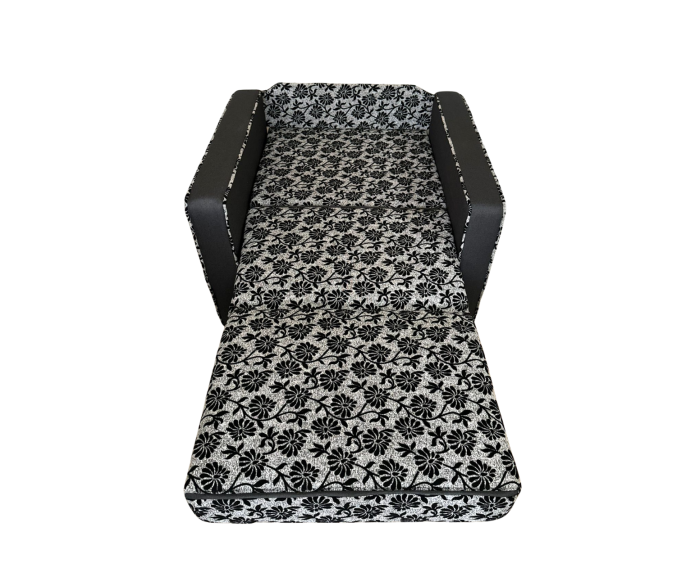 Fotoliu SAMY NEXT extensibil, cu lada de depozitare, stofa gri cu negru , cadru metalic, 103x100x92 [4]