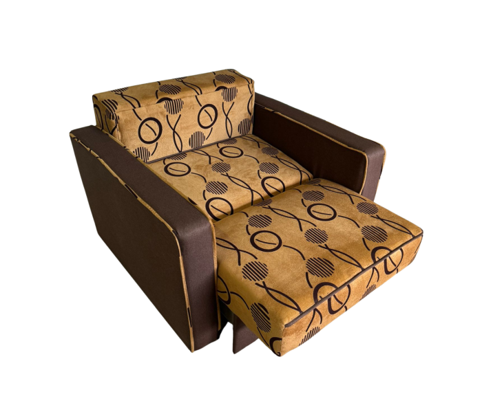 Fotoliu SAMY NEXT extensibil, cu lada de depozitare, stofa maro, cadru metalic, 103x100x92 [8]