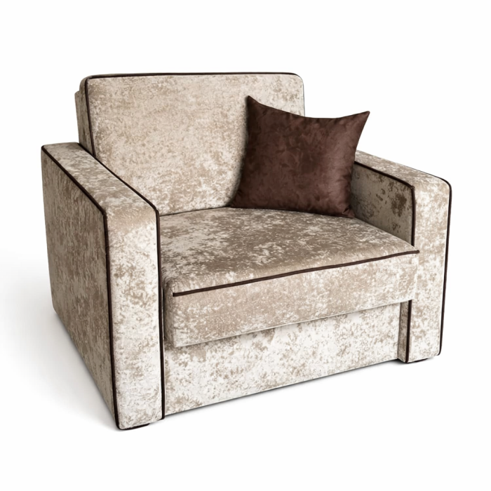 Fotoliu SAMY NEXT extensibil, cu lada de depozitare, stofa plusata bej , cadru metalic ,103x100x92 [2]