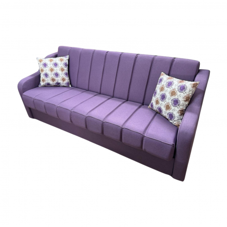 Canapele - Canapea ALEX extensibila, 3 locuri, cu lada de depozitare, stofa mov, 220x90x90
