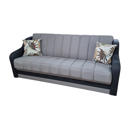 Canapele - Canapea ALEX extensibila, 3 locuri, cu lada de depozitare, stofa mov, 220x90x90