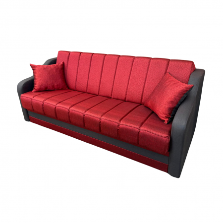 Canapele - Canapea ALEX extensibila, 3 locuri, cu lada de depozitare, stofa mov, 220x90x90