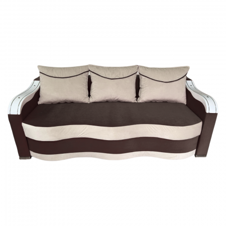 Canapea DIANA extensibila, 3 locuri, cu lada de depozitare, catifea crem cu roz, 220x100x85 [1]