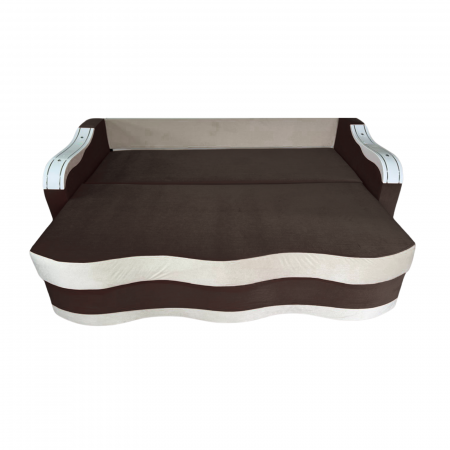 Canapea DIANA extensibila, 3 locuri, cu lada de depozitare, catifea crem cu roz, 220x100x85 [4]