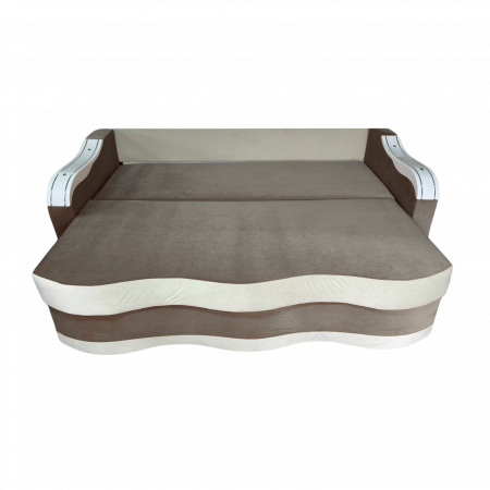Canapea DIANA extensibila, 3 locuri, cu lada de depozitare, catifea crem cu roz, 220x100x85 [3]
