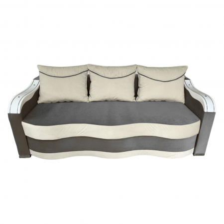 Canapea DIANA extensibila, 3 locuri, cu lada de depozitare, catifea crem cu roz, 220x100x85 [1]