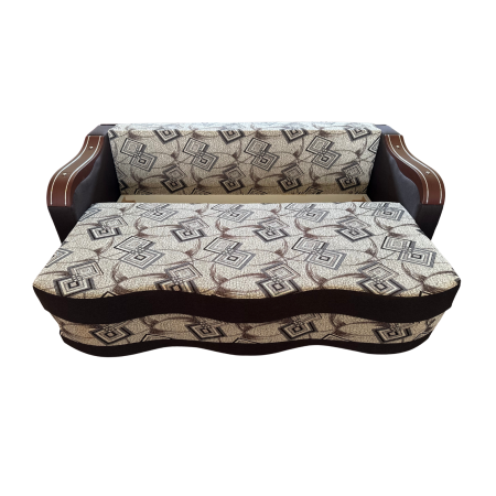 Canapea DIANA extensibila, 3 locuri, cu lada de depozitare, stofa crem cu maro , 220x100x85 [5]