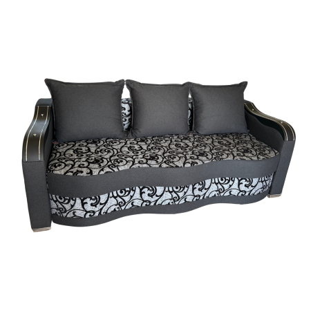 Canapea DIANA extensibila, 3 locuri, cu lada de depozitare, stofa crem cu maro , 220x100x85 [4]