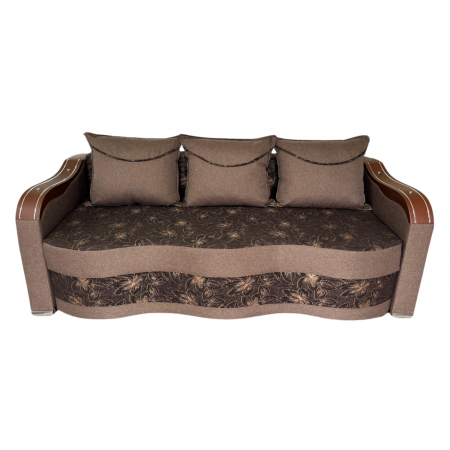 Canapea DIANA extensibila, 3 locuri, cu lada de depozitare, stofa crem cu maro , 220x100x85 [4]